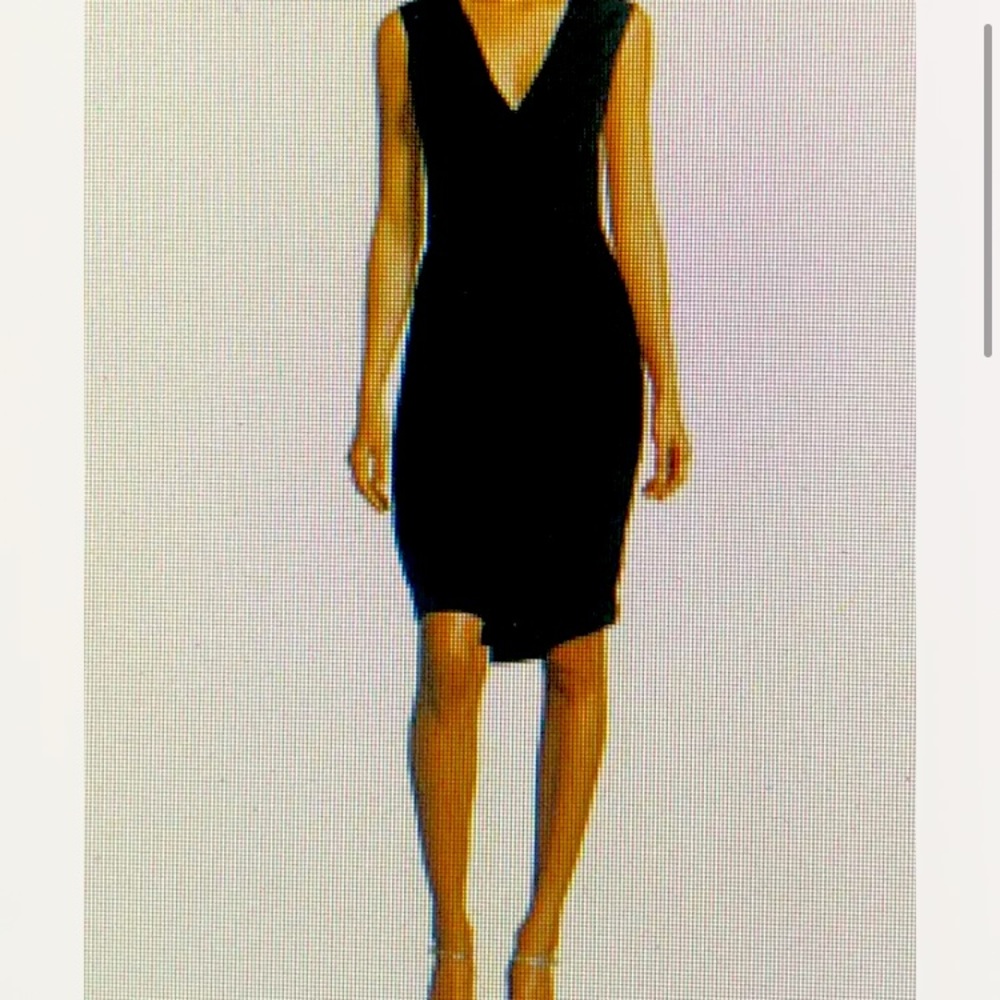 HALSTON Heritage Little Black Linen Dress -  Size 0   NWT $345